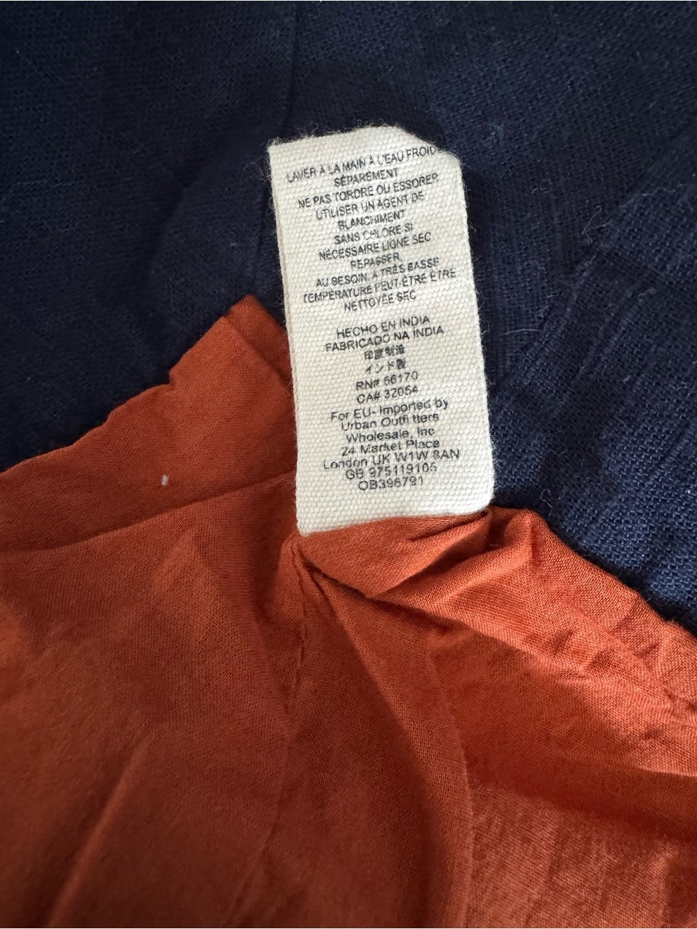 Free People Rust Floral Midi Wrap Skirt with Navy Trim - Picture 5 of 11